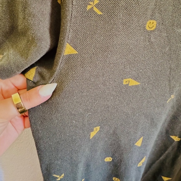 MEN AMBSN CALIFORNIA Forrest Green Print Casual Button Polo Short Sleeve Shirt M - Picture 3 of 7